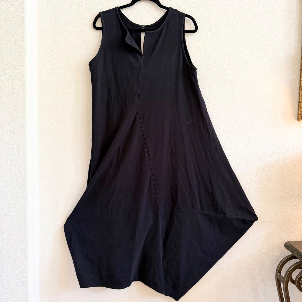 Bellinky Lagenlook Cotton Asymmetrical Sleeveless Midi Dress Minimalist